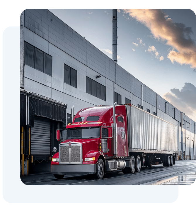 Large box truck transporting goods